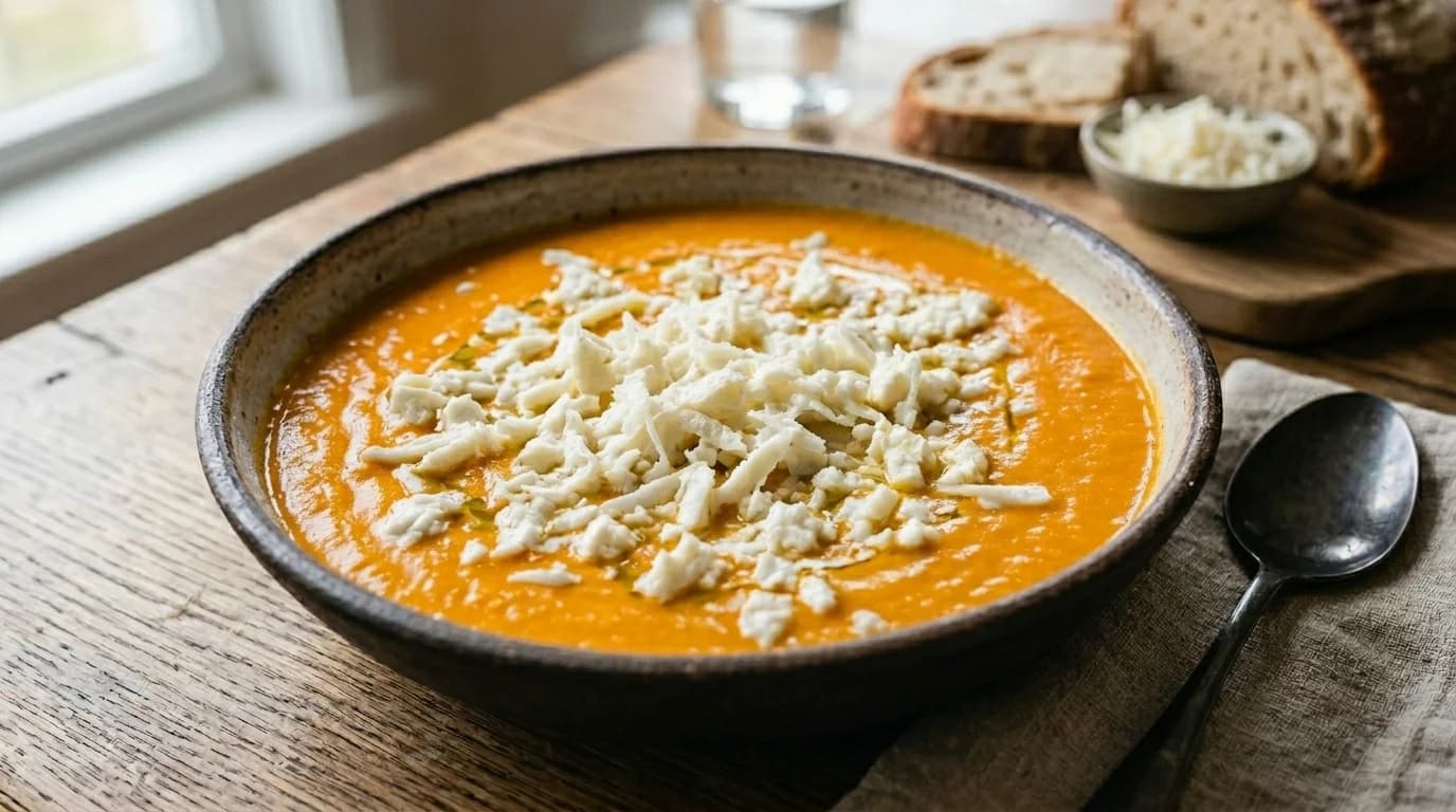 Cream Soup with Snowing Cheese